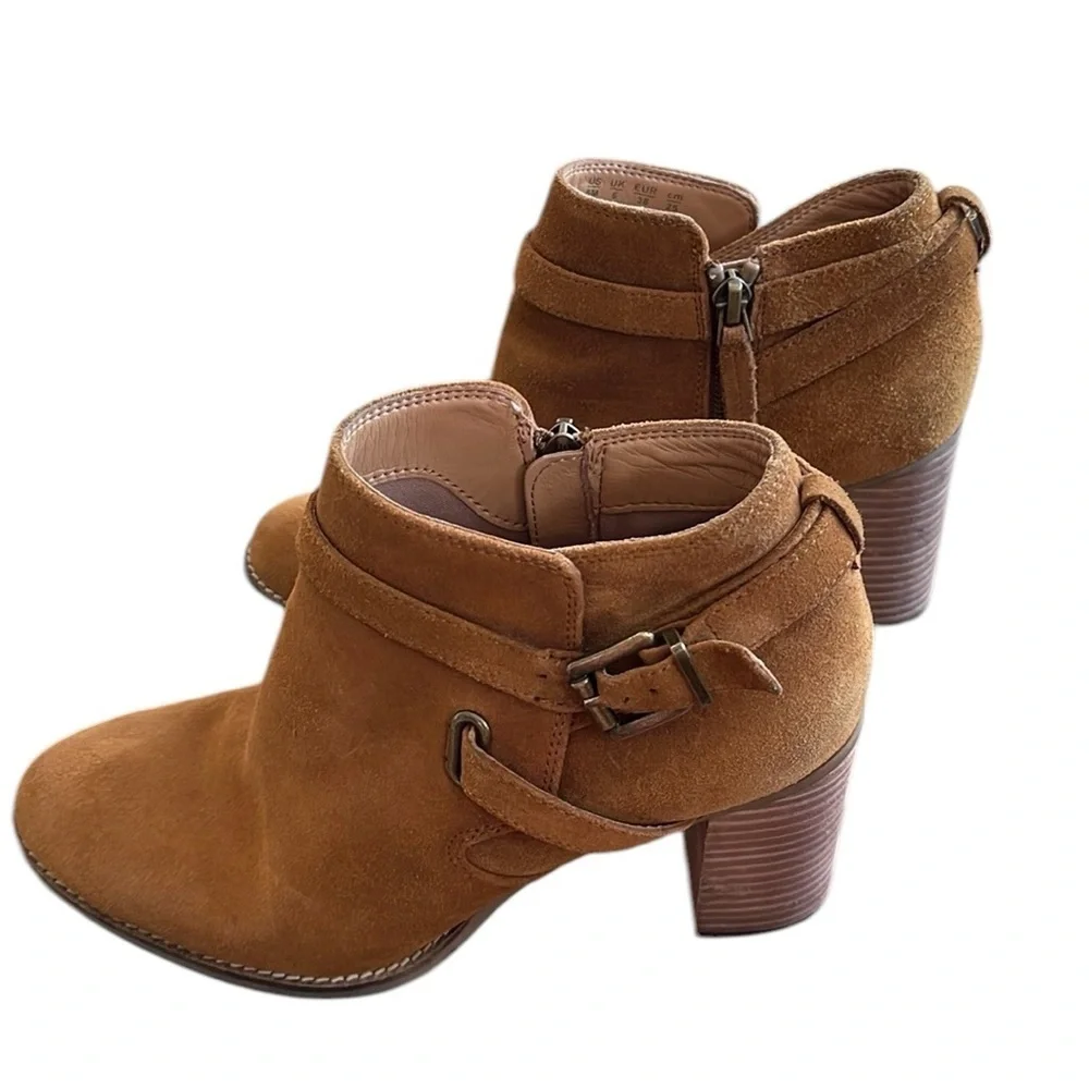 Franco Sarto Orena Suede Leather Brown Ankle Bootie Size 8